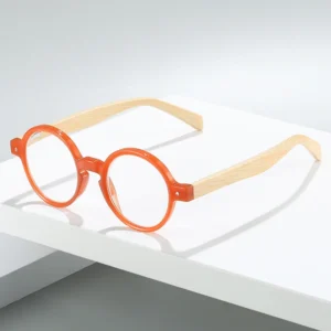HS3340 Frame Eyeglasses for Blue Bamboo Temples Flexible Glasses