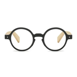 HS3340 Frame Eyeglasses for Blue Bamboo Temples Flexible Glasses