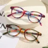 HS66220 Slim Glasses Blue/Red Frame Material Fashionable Eyeglasses