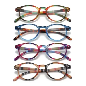 HS66220 Slim Glasses Blue/Red Frame Material Fashionable Eyeglasses
