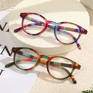 HS66220 Slim Glasses Blue/Red Frame Material Fashionable Eyeglasses