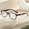 HS66229 Slim Green Eyeglasses Squared Spring Hinge for All Face