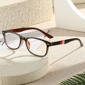HS66229 Slim Green Eyeglasses Squared Spring Hinge for All Face