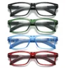 HS66245 Slim Glasses Blue and Red Squared Frame Fashionable