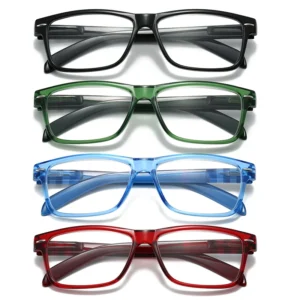 HS66245 Slim Glasses Blue and Red Squared Frame Fashionable