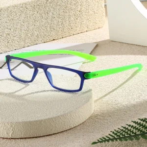 HS66272 Slim Glasses Blue Red Squared Frame Fashionable Eyeglasses for