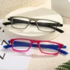 HS66272 Slim Square Blue and Red Optical Glasses Frame HS66272 Slim Glasses Blue Red Squared Frame Fashionable Eyeglasses for