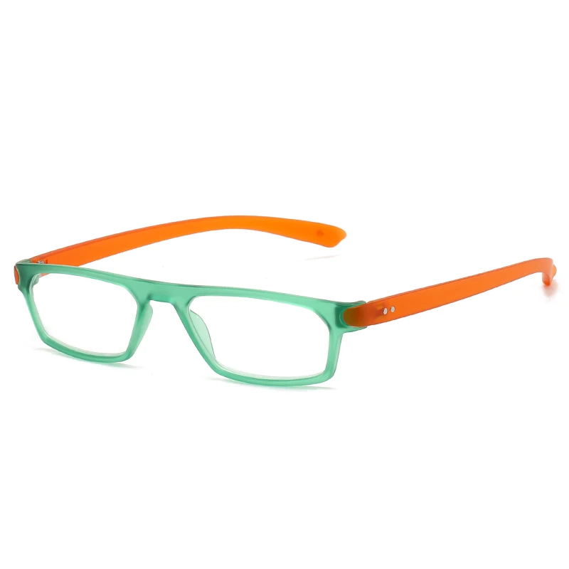 hs66272 unisex slim reading glasses blue red 3.webp HS66272 Slim Glasses Blue Red Squared Frame Fashionable Eyeglasses for