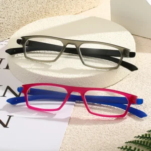 HS66272 Slim Glasses Blue Red Squared Frame Fashionable Eyeglasses for