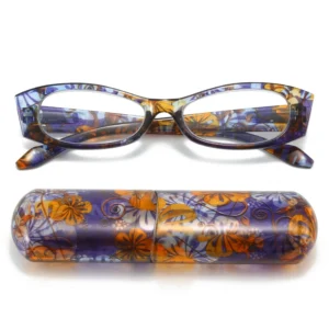 HS66325 Slim Glasses Red Squared Spring Hinge for All Face Shapes