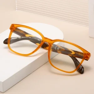 HS8820 Slim Eyeglasses Full-Rim Squared Spring Hinge Glasses Blue