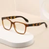 HS8820 Slim Eyeglasses Full-Rim Squared Spring Hinge Glasses Blue