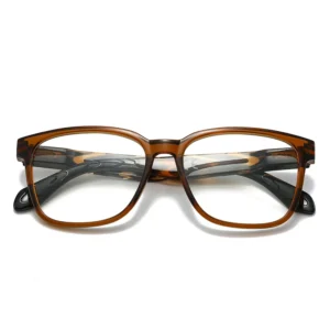 HS8820 Slim Eyeglasses Full-Rim Squared Spring Hinge Glasses Blue