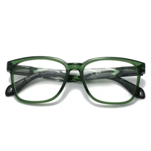 HS8820 Slim Eyeglasses Full-Rim Squared Spring Hinge Glasses Blue