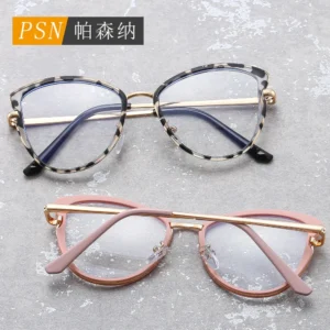 Computer Blocking Cat Eye Glasses Optical Metal Blue Light Glasses