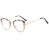 Computer Blocking Cat Eye Glasses Optical Metal Blue Light Glasses