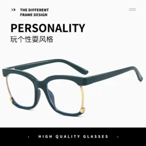 Design Rimless PC Frame Acrylic Lenses Myopia Unisex Blue Light