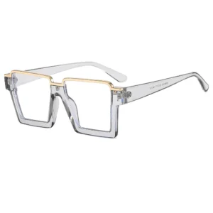 YULI 68168 Personalized Designer Half Rim Clear Blue Light Glasses UV