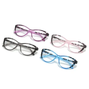 KX011 Slim Glasses TR Squared Spring Hinge Gray Copper Fits All Face