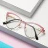 Blue Light Cat-eye Glasses UV400 Photochromic Women's Metal Frame with
