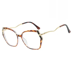 Irregular Photochromic Blue Light Unisex Glasses Frame Metal Glasses