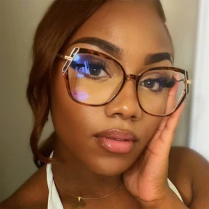 Irregular Photochromic Blue Light Unisex Glasses Frame Metal Glasses