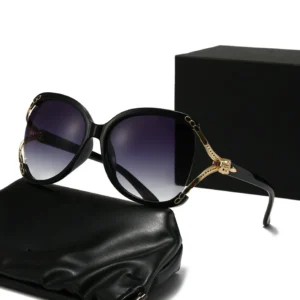 Snake Accessories Women's UV400 Large Frame Half-Frame Sunglasses