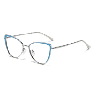 Women's Photochromic Glasses with Cat-eye Design, Metal Frame, Blue