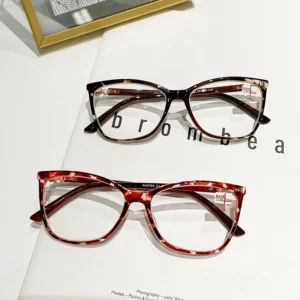 RA0786 's Full Rim Eyeglasses Minus Cat Eye Frame Red Flexible