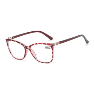 RA0786 's Full Rim Eyeglasses Minus Cat Eye Frame Red Flexible