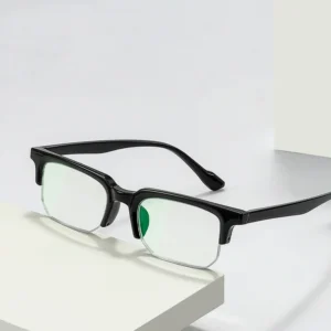 S812 Half-Rim Frame Squared Lens Blue Light Blocking Glasses