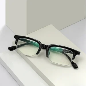 S812 Half-Rim Frame Squared Lens Blue Light Blocking Glasses