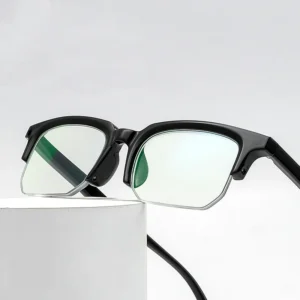 S812 Half-Rim Frame Squared Lens Blue Light Blocking Glasses