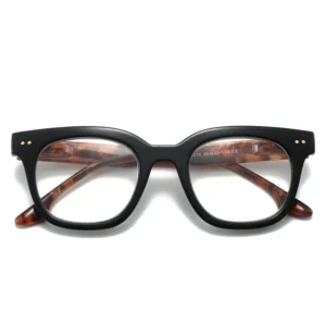 T28019 Squared Frame Spring Hinge Glasses