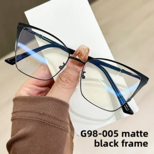 TR90 Metal Photochromic Cat-eye Glasses Frame, Double-color Glasses