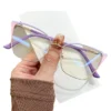 TR90 Metal Photochromic Cat-eye Glasses Frame, Double-color Glasses