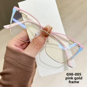 TR90 Metal Photochromic Cat-eye Glasses Frame, Double-color Glasses