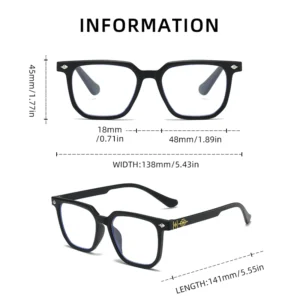 TY319 Fashionable Eyeglasses Full-Rim Frame Squared Lens for