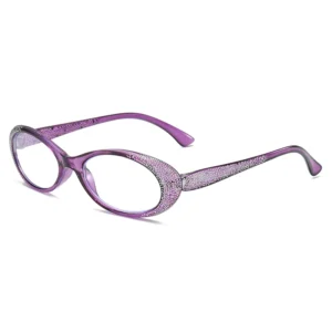 TY406 Slim Glasses Oval Frame Blue Light Blocking Eyeglasses for Brown