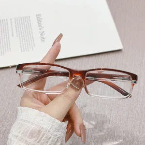XB1020 Slim Copper Eyeglasses Squared Spring Hinge Fits All Face