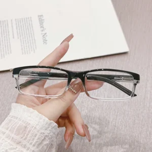 XB1020 Slim Copper Eyeglasses Squared Spring Hinge Fits All Face