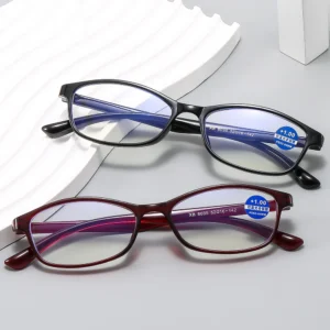 XB8035 Squared Frame Eyeglasses 1.0 1.5 2.0 2.5 3.0 3.5 4.0 Glasses