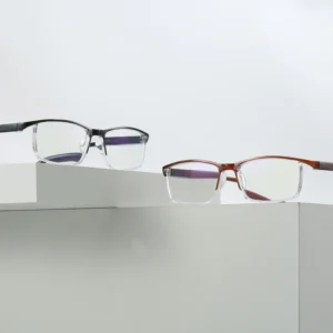 XB8052 Half-Rim Frame Squared Eyeglasses Glasses