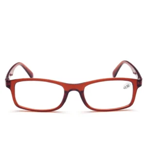 XB9155 Slim Glasses Squared Frame Eyeglasses in Brown