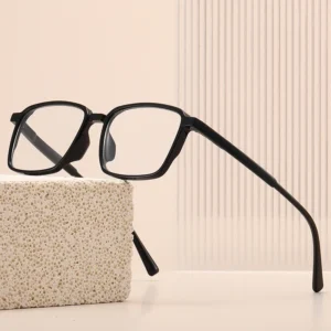 XB9815 Slim Glasses Black Frame with Rectangular