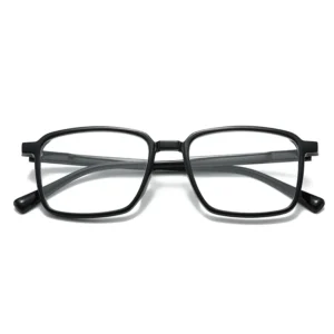 XB9815 Slim Glasses Black Frame with Rectangular