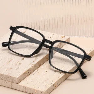 XB9815 Slim Glasses Black Frame with Rectangular