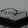 XHMxiaoheimei Squared Frame Slim Glasses for Black Frame for