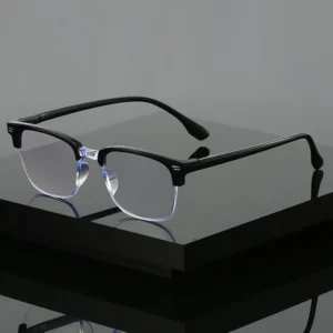 XHMxiaoheimei Squared Frame Slim Glasses for Black Frame for