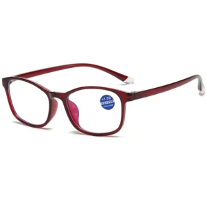 Xb8050 Slim Glasses Squared Frame Blue Light Blocking Eyeglasses Red